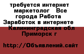 требуется интернет- маркетолог - Все города Работа » Заработок в интернете   . Калининградская обл.,Приморск г.